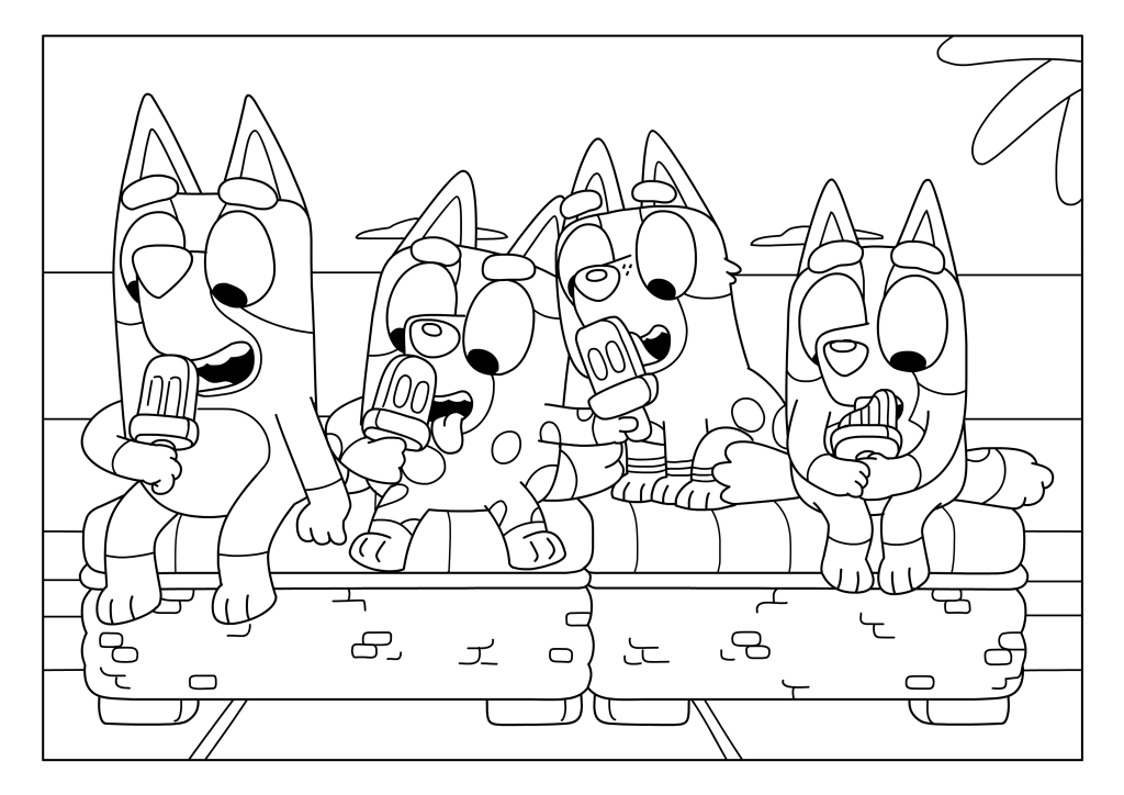 Desenho de Bluey para imprimir
