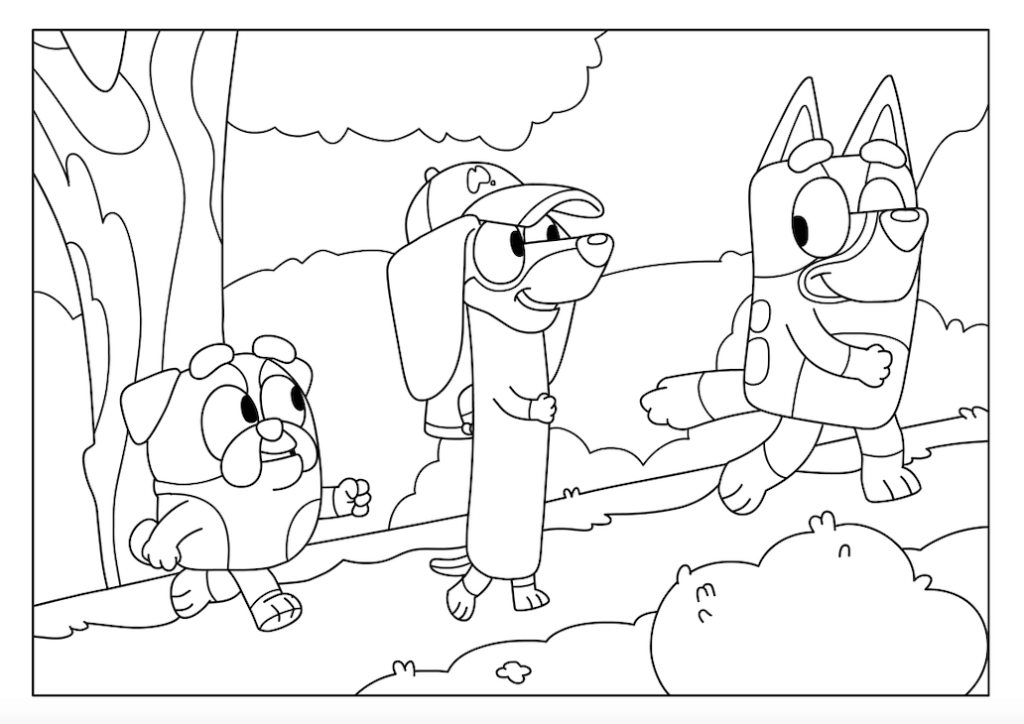 Desenho de Bluey para imprimir