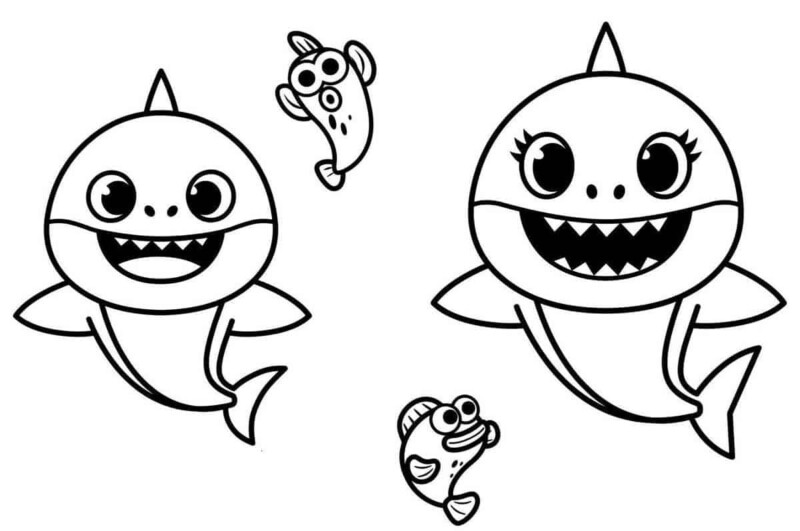 Desenho de Baby Shark para imprimir