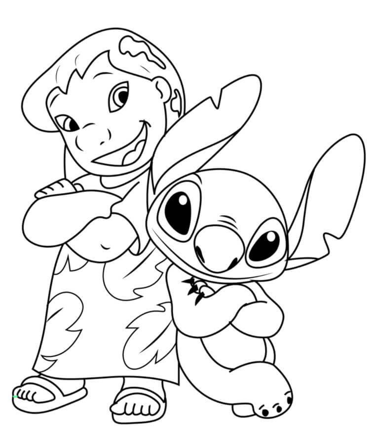 Desenho de Lilo & Stitch para imprimir