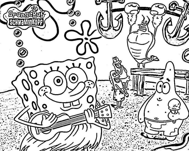 Desenho de Bob Esponja para imprimir