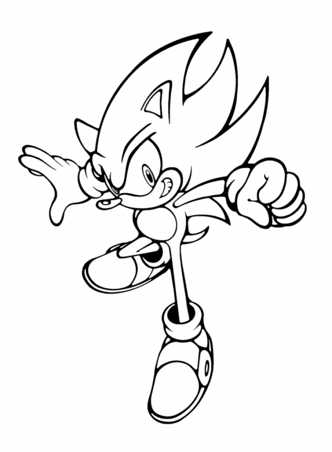 Desenho de Sonic para imprimir