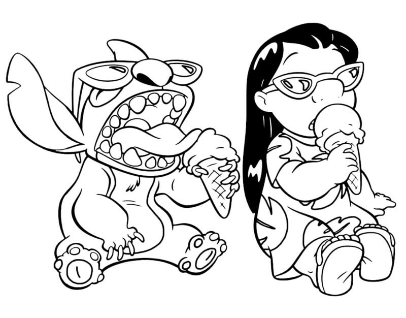 Desenho de Lilo & Stitch para imprimir