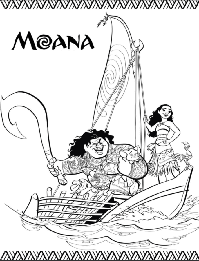 Desenho de Moana para imprimir