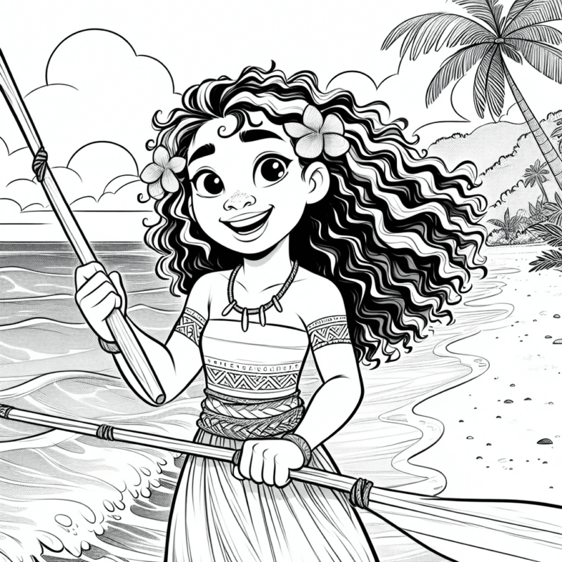 Desenho de Moana para imprimir