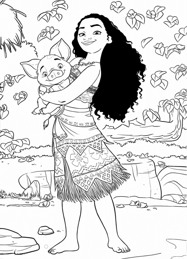 Desenho de Moana para imprimir