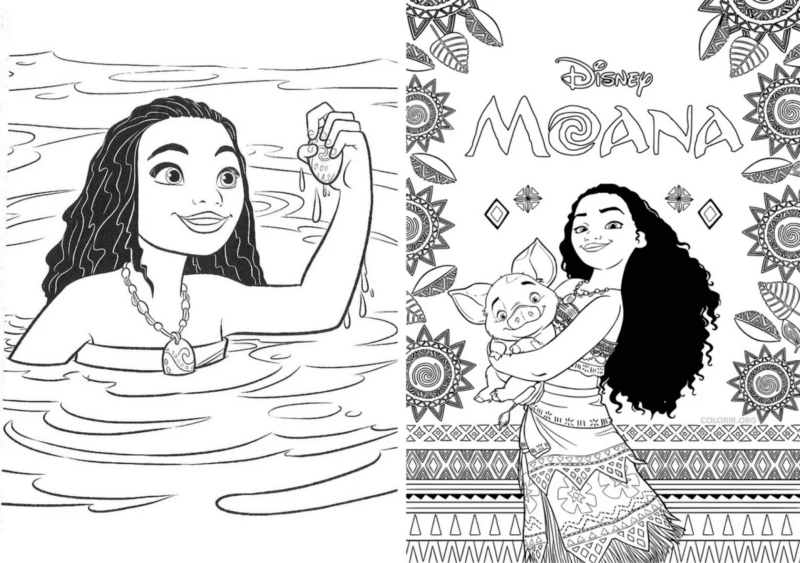 Desenho de Moana para imprimir