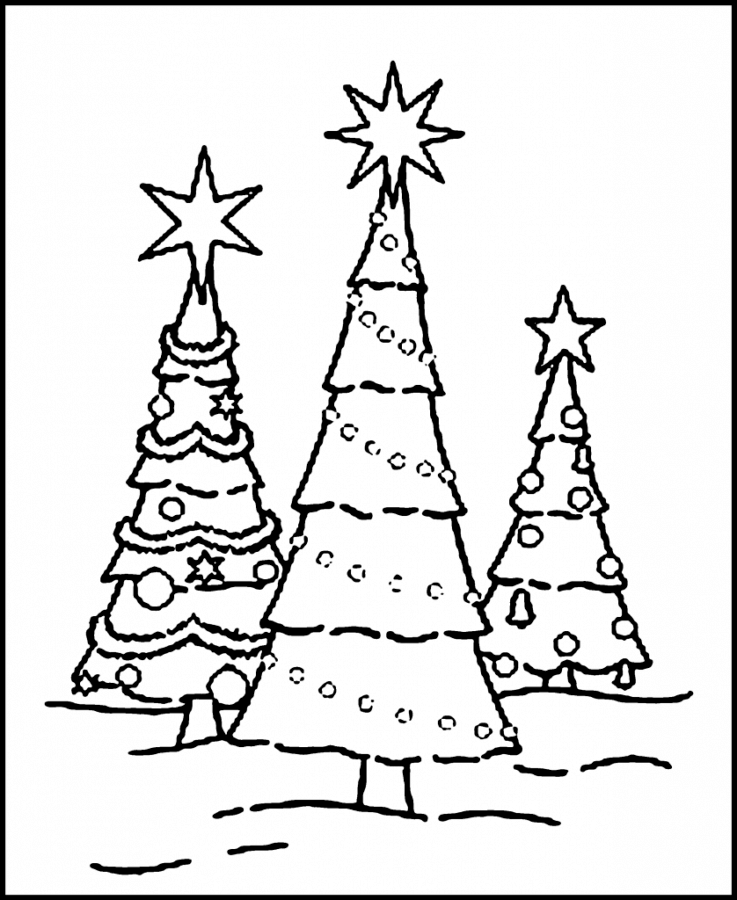 Desenho de Árvore de Natal para imprimir
