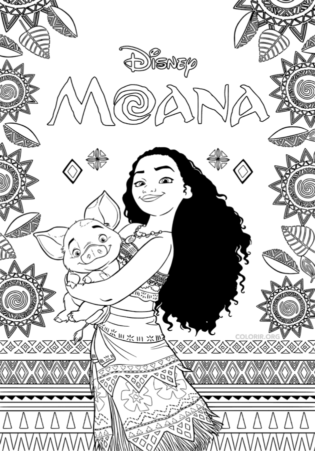 Desenho de Moana para imprimir