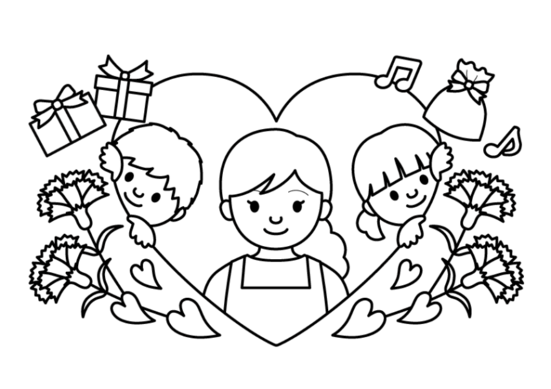 Desenho de Mães para imprimir