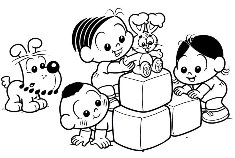 Desenho de Turma da Mônica para imprimir
