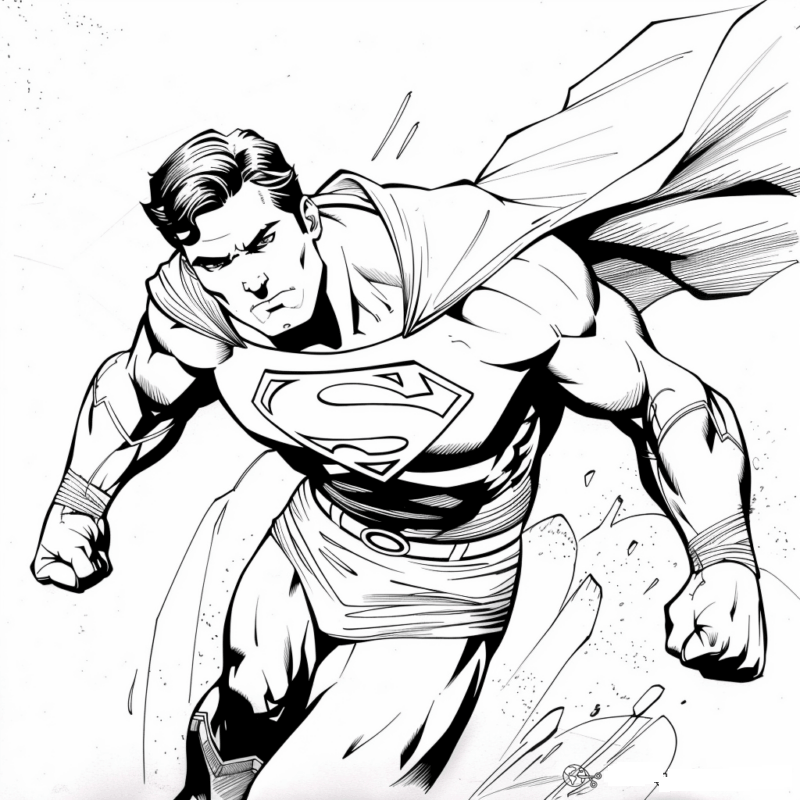 Desenho de Superman (Super-Homem) para imprimir