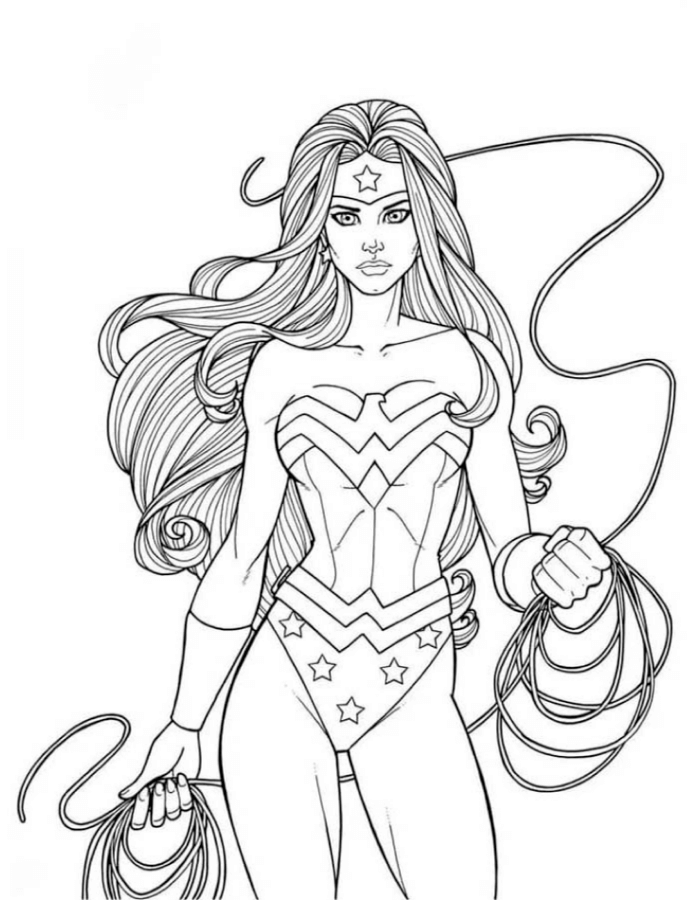 Desenho de Mulher-Maravilha para imprimir