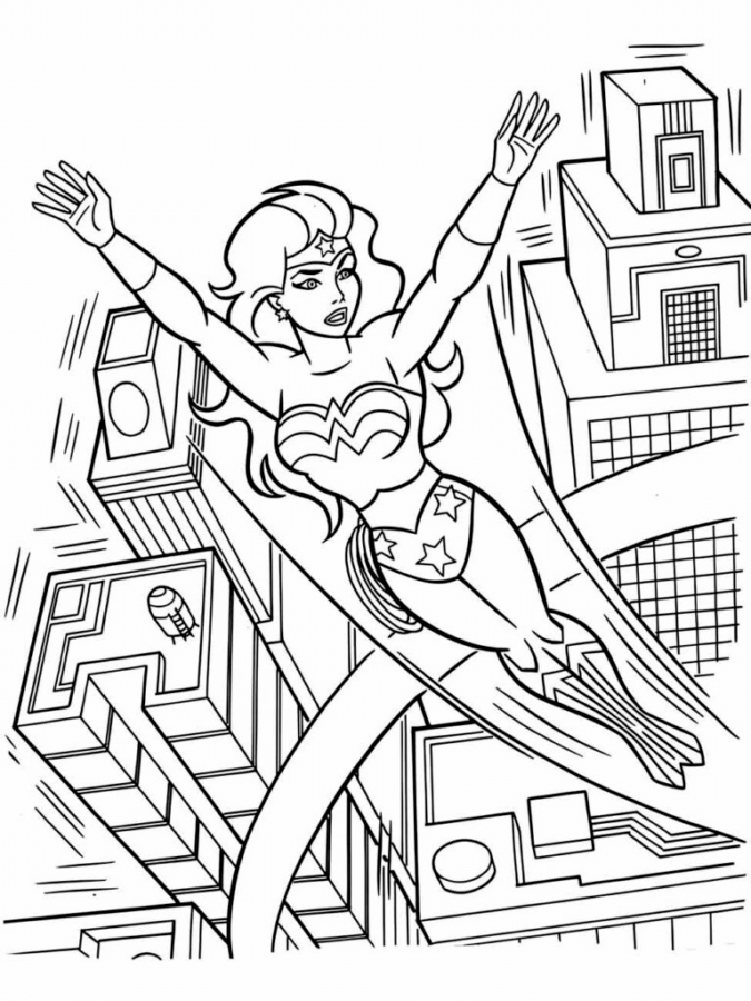 Desenho de Mulher-Maravilha para imprimir