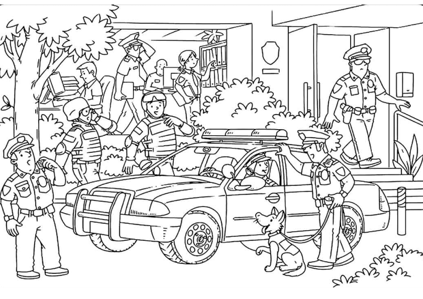 Desenho de Polícia para imprimir