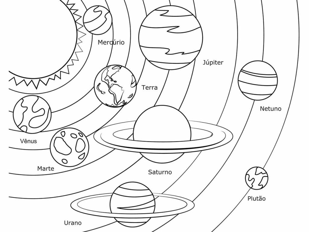 sistema solar desenho para colorir