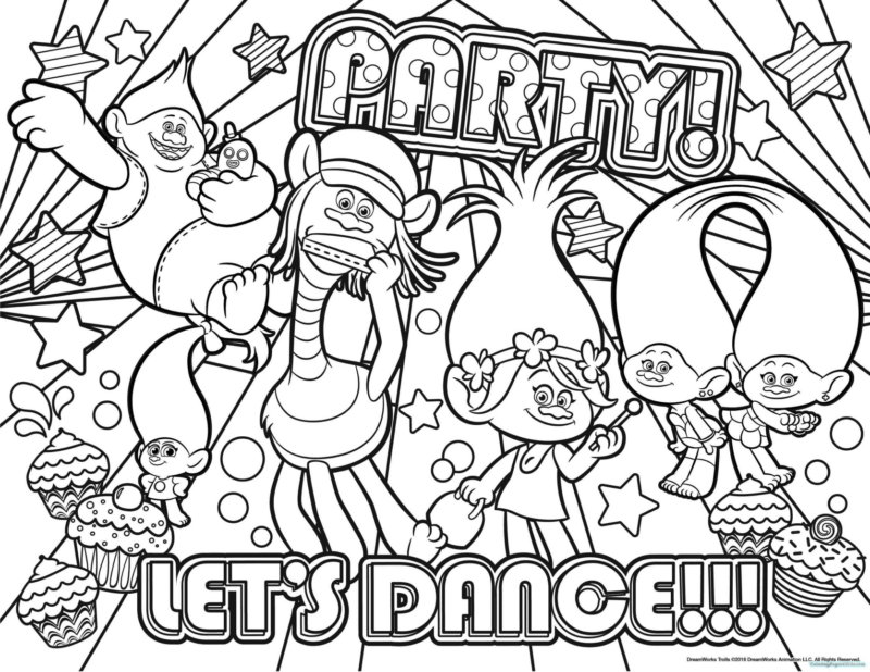 Desenho de Trolls para imprimir