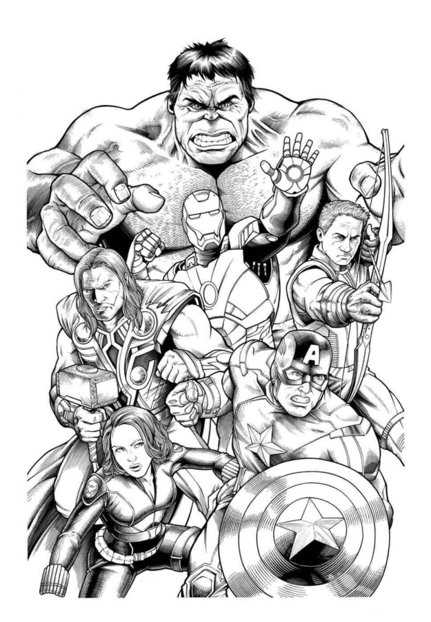 Desenho de Os Vingadores (Avengers) para imprimir
