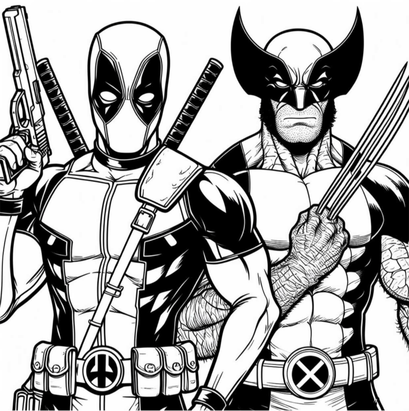 deadpool desenho para colorir