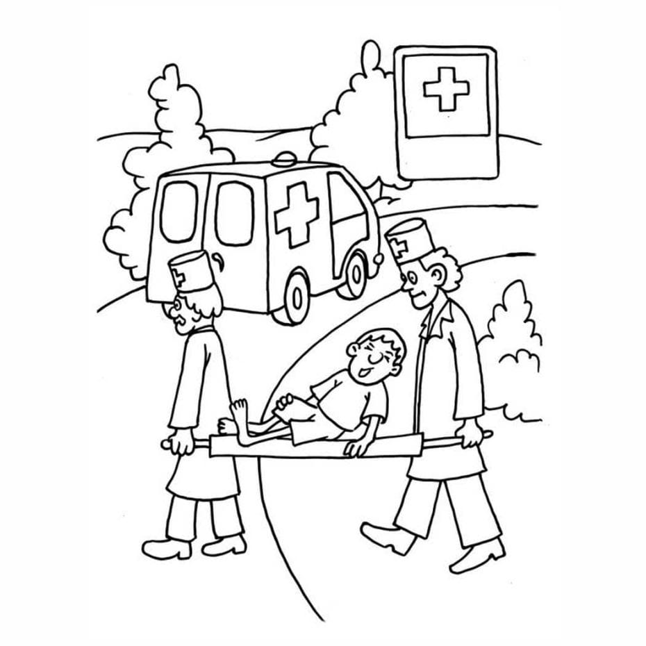 Desenho de Ambulância para imprimir