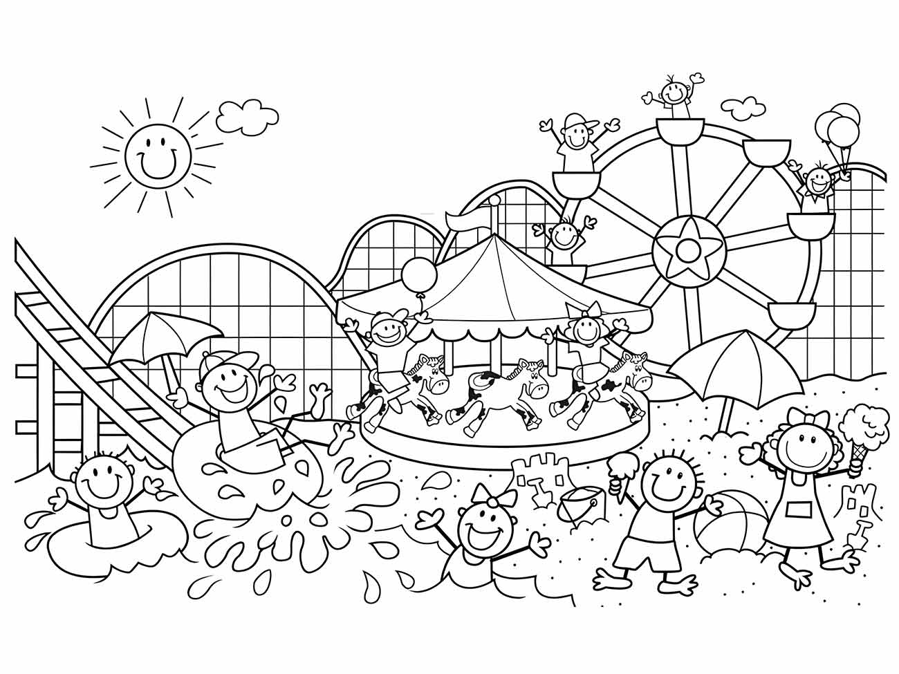 Desenho de Férias para imprimir