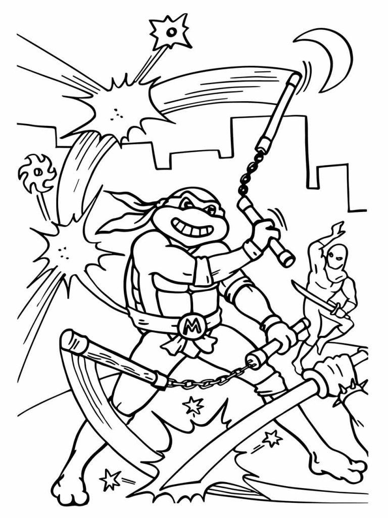 Desenho de Tartarugas Ninja para imprimir