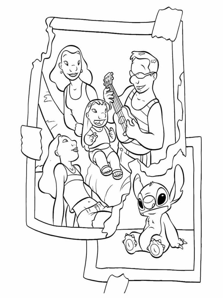 Desenho de Lilo & Stitch para imprimir