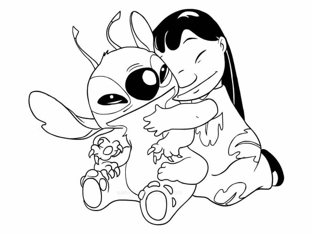 Desenho de Lilo & Stitch para imprimir