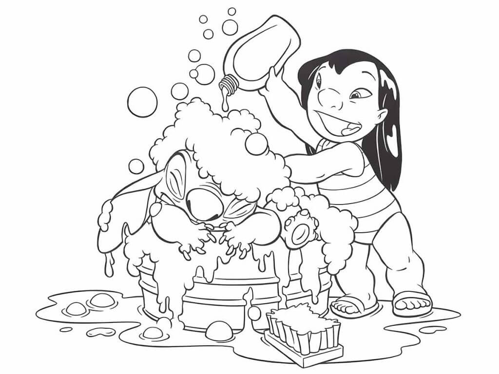 Desenho de Lilo & Stitch para imprimir