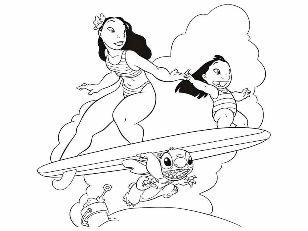 Desenho de Lilo & Stitch para imprimir