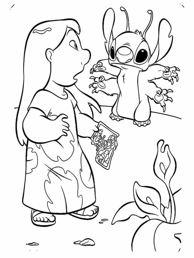 Desenho de Lilo & Stitch para imprimir
