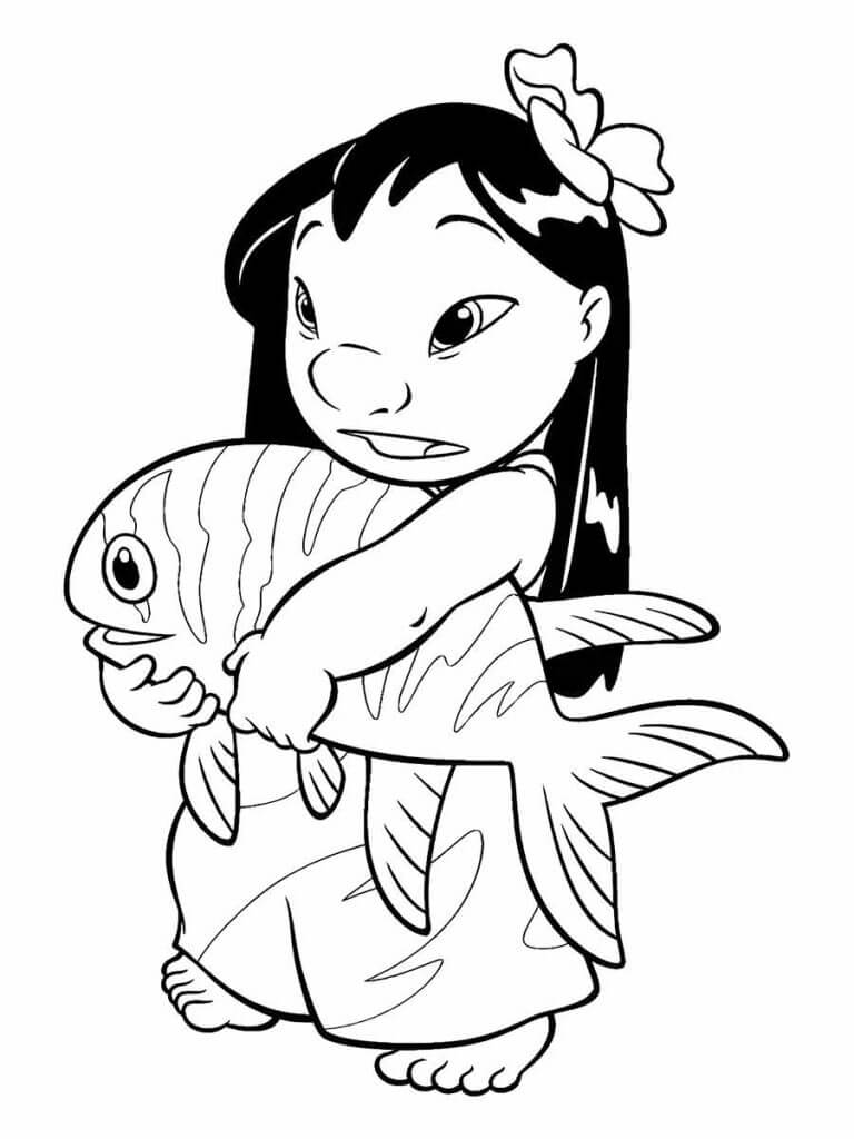 Desenho de Lilo & Stitch para imprimir