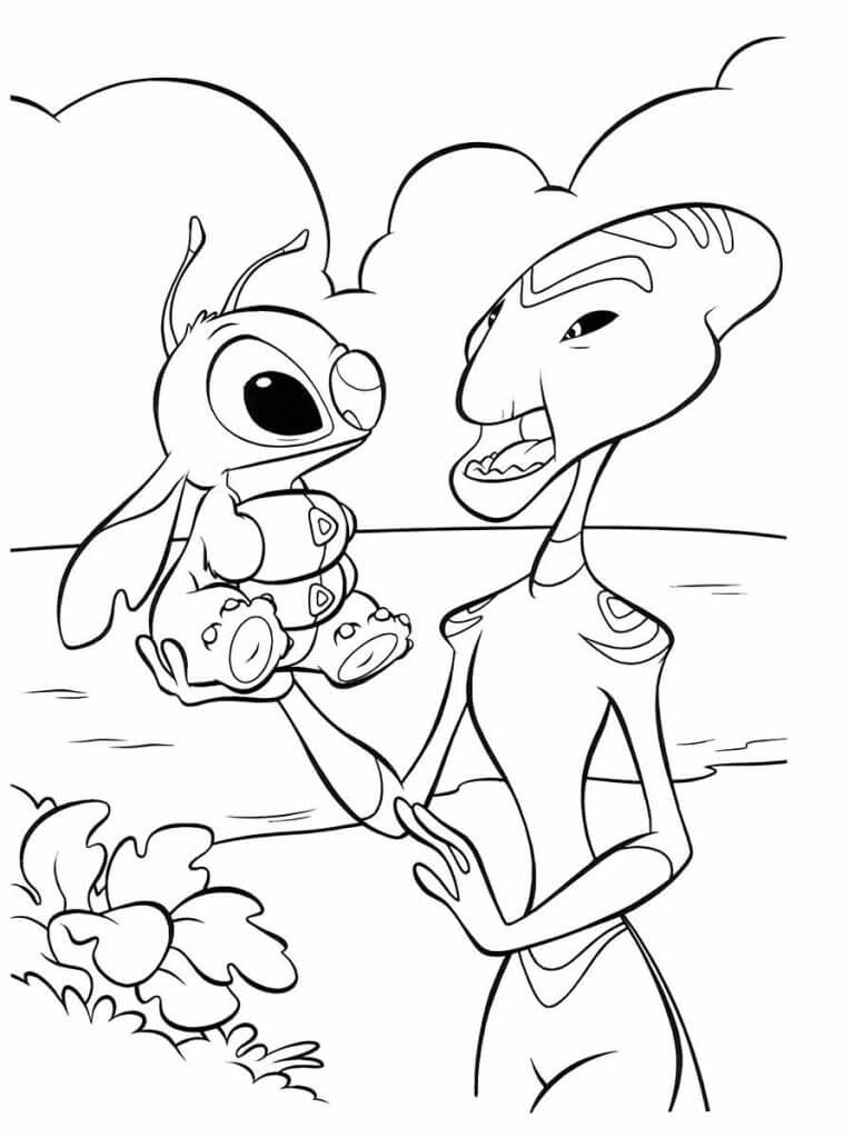 Desenho de Lilo & Stitch para imprimir