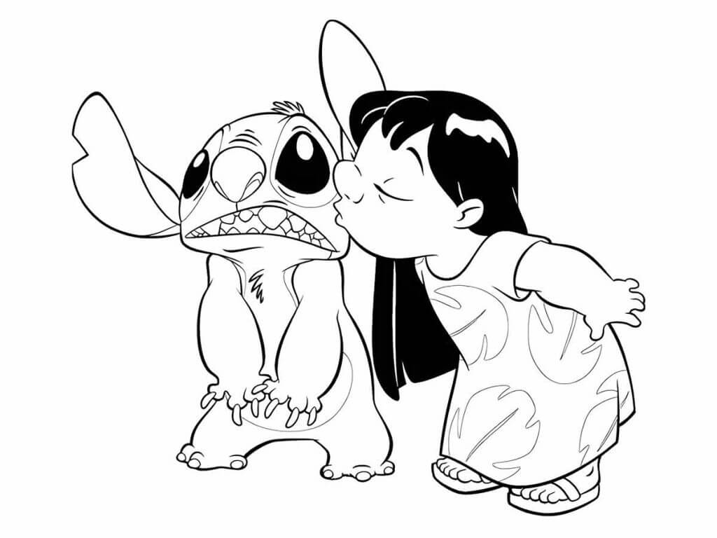 Desenho de Lilo & Stitch para imprimir