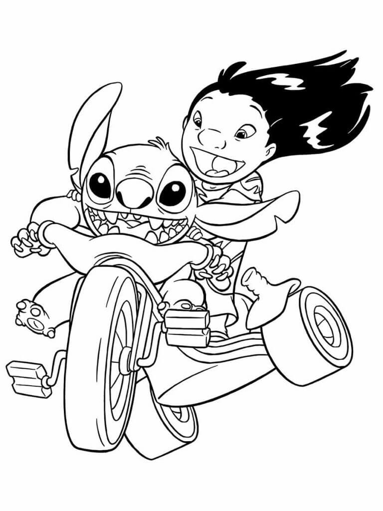 Desenho de Lilo & Stitch para imprimir