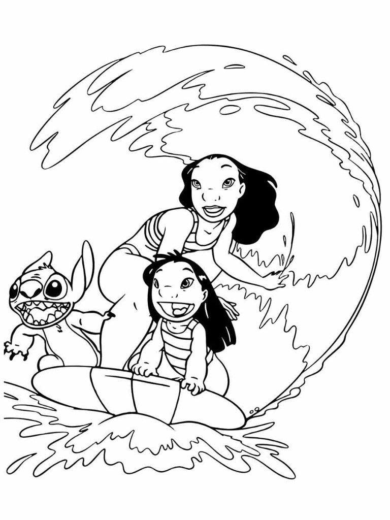 Desenho de Lilo & Stitch para imprimir