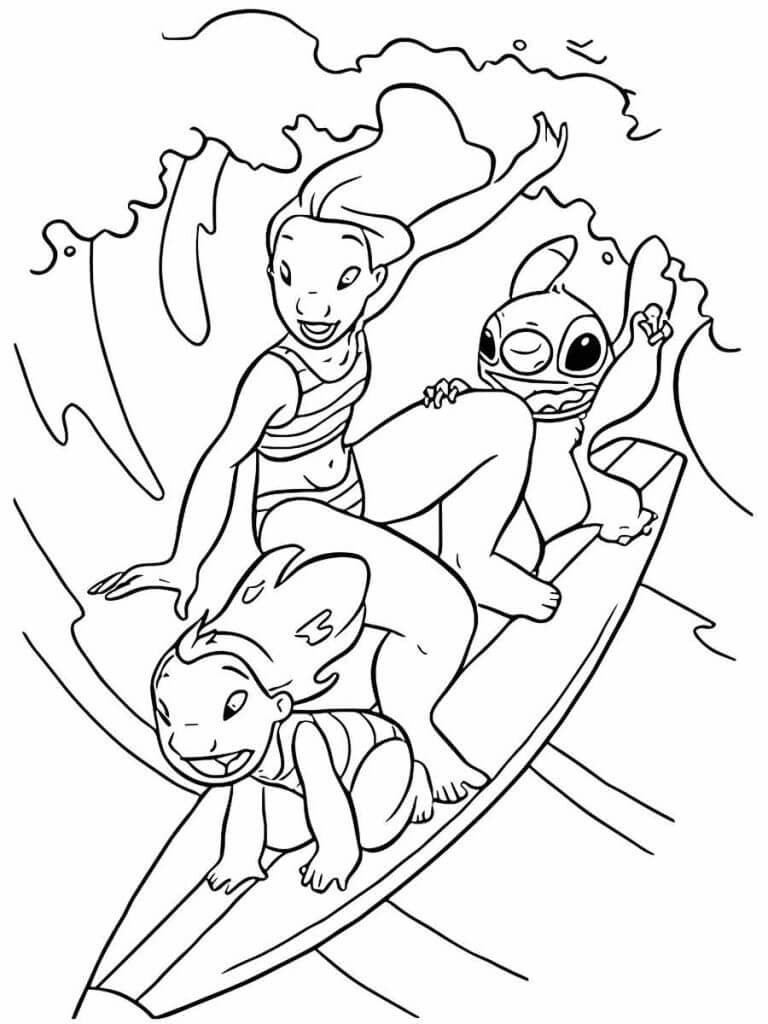Desenho de Lilo & Stitch para imprimir