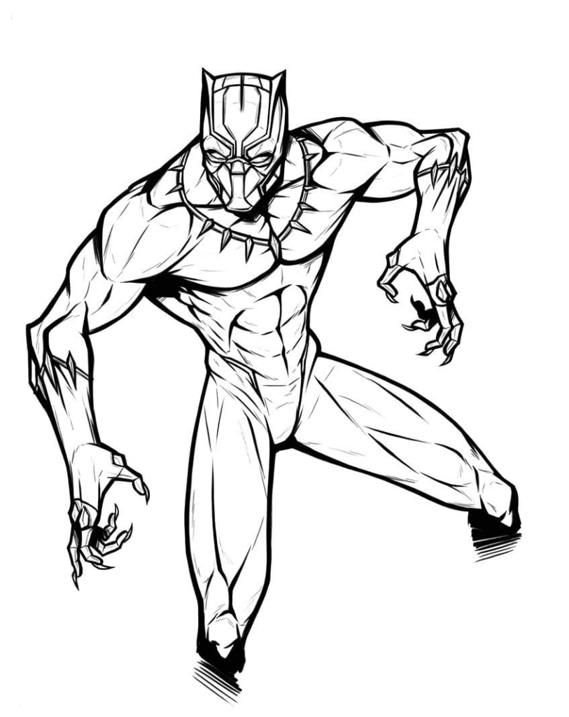 Desenho de Pantera Negra para imprimir