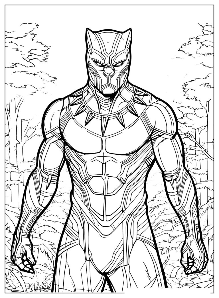 Imprimir Pantera Negra para Colorir