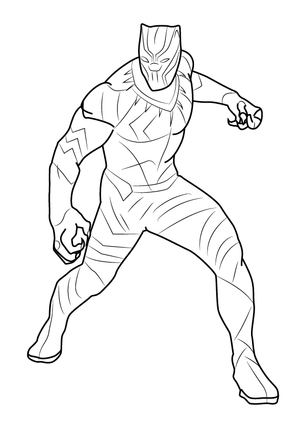 Desenho de Pantera Negra para imprimir