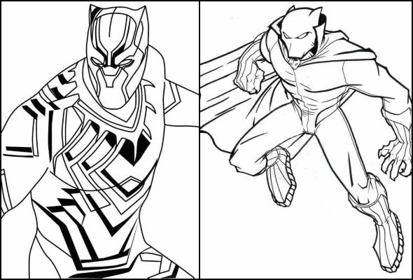 Desenho de Pantera Negra para imprimir
