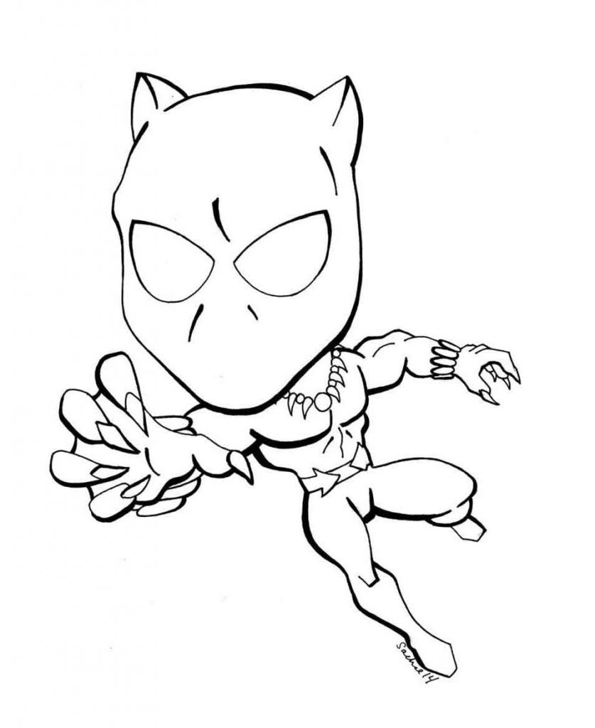 Desenho de Pantera Negra para imprimir