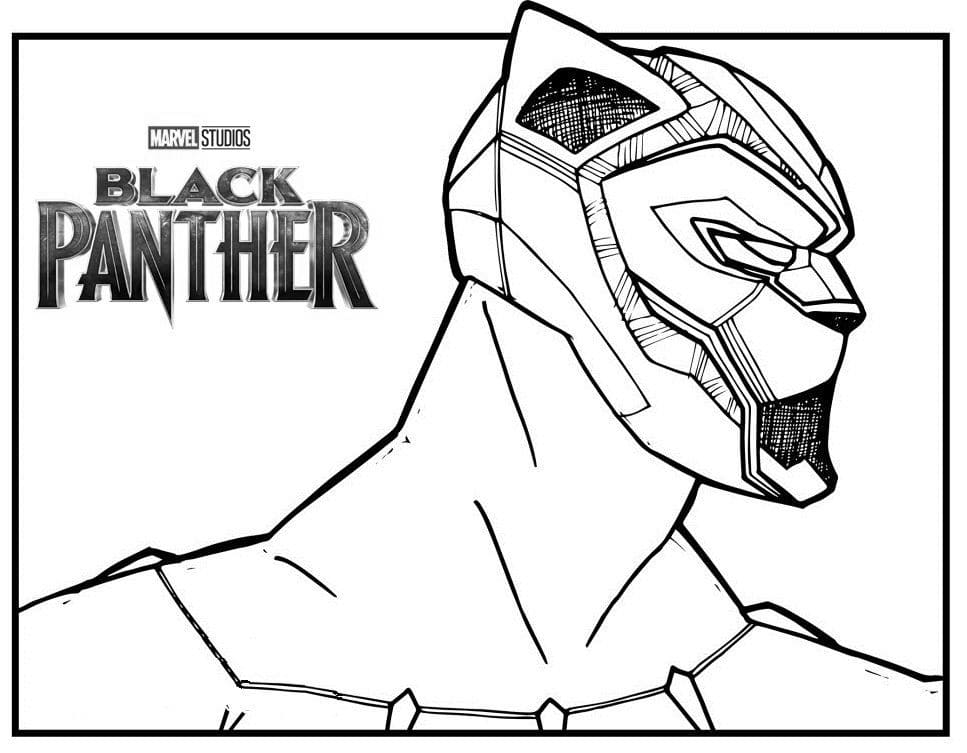 Desenho de Pantera Negra para imprimir