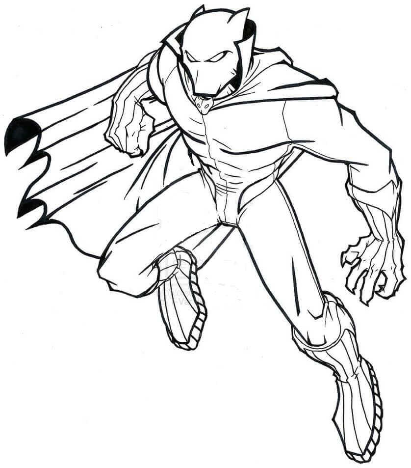 Desenho de Pantera Negra para imprimir