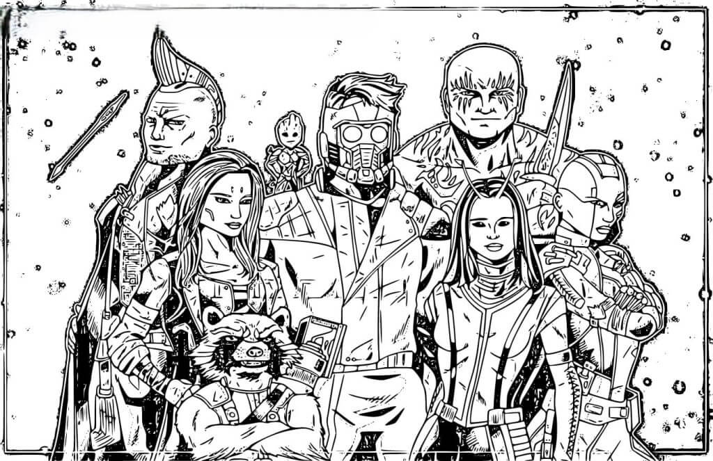 Desenho de Guardiões da Galáxia para imprimir