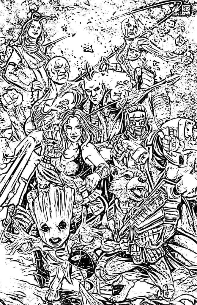 Desenho de Guardiões da Galáxia para imprimir