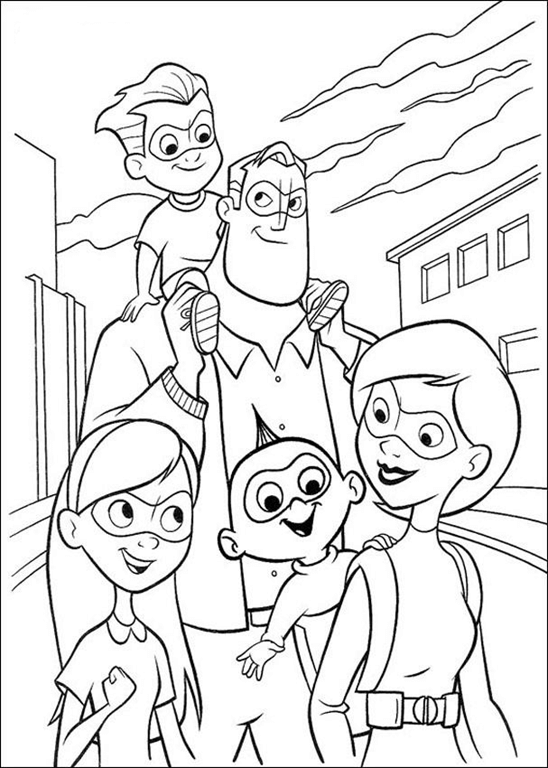 Desenho de Os Incríveis para imprimir