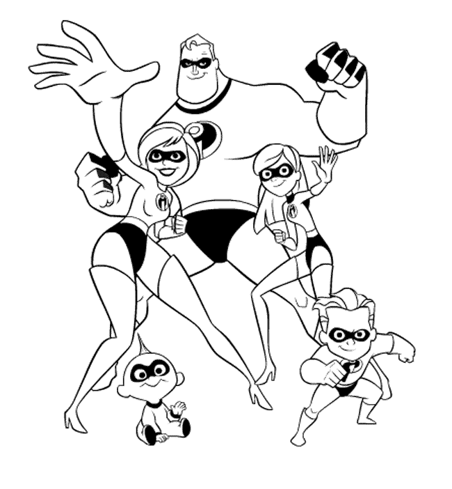 Desenho de Os Incríveis para imprimir