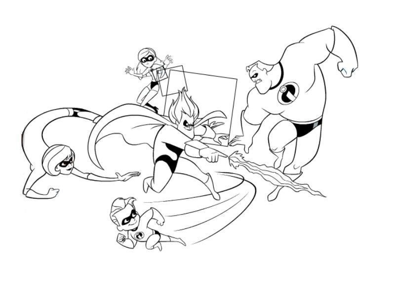 Desenho de Os Incríveis para imprimir