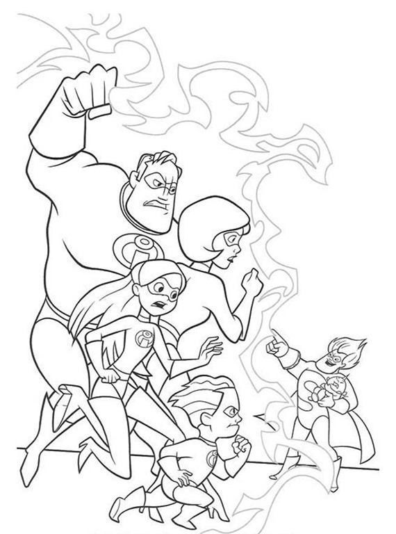 Desenho de Os Incríveis para imprimir